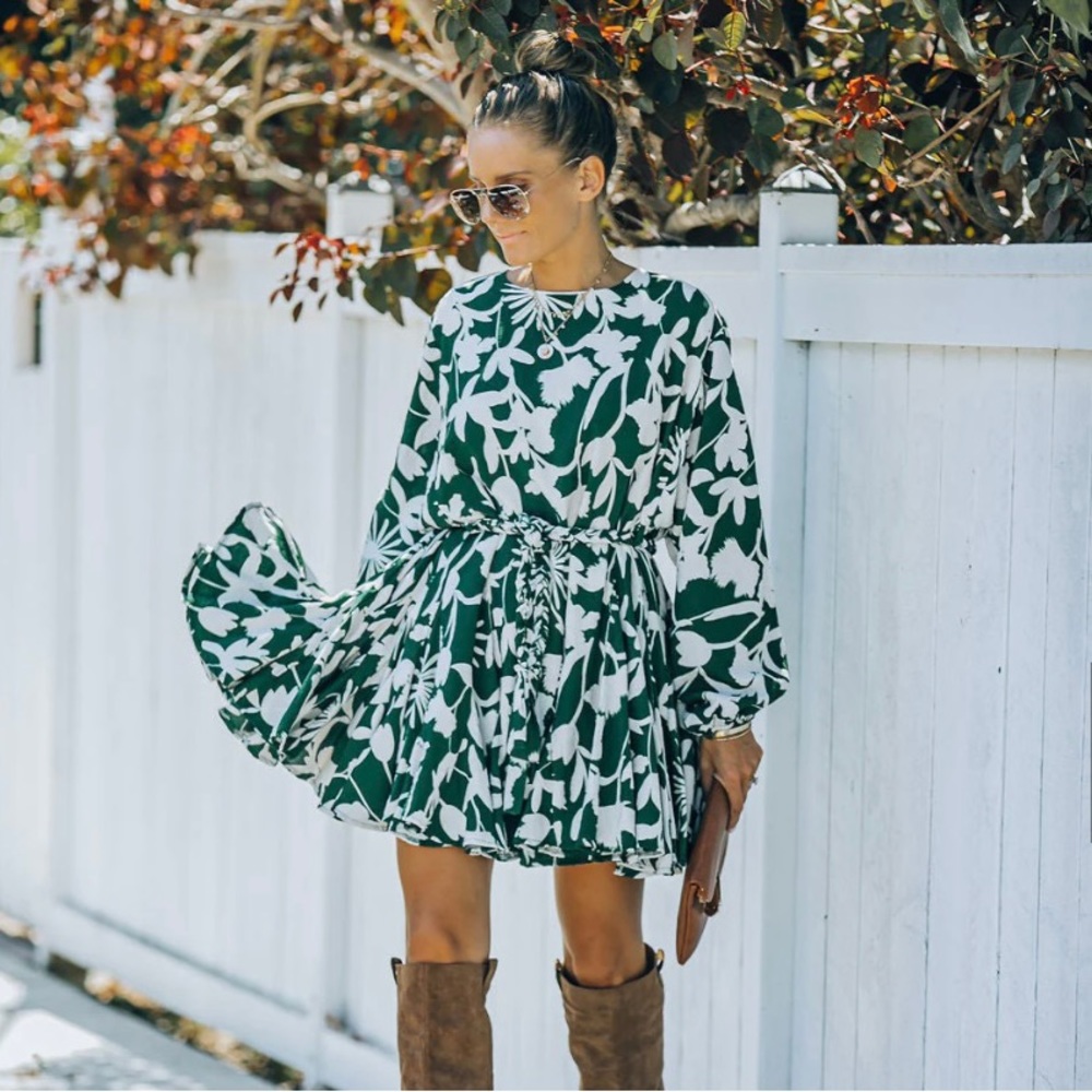 Vici Dresses | Nylah Printed Rope Tie Ruffle Dress - Medium